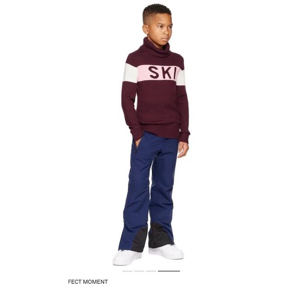 PERFECT MOMENT Kids Burgundy 'Ski' Merino Wool Turtleneck Sz 6 NWT $196 - Picture 1 of 14
